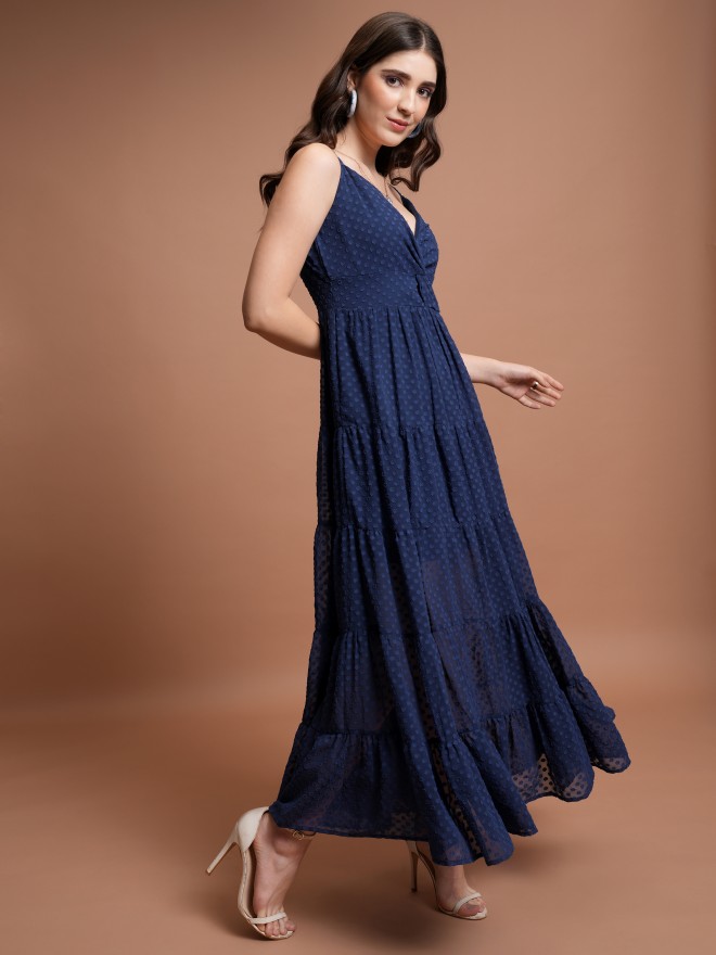 Womens navy 2024 maxi dress