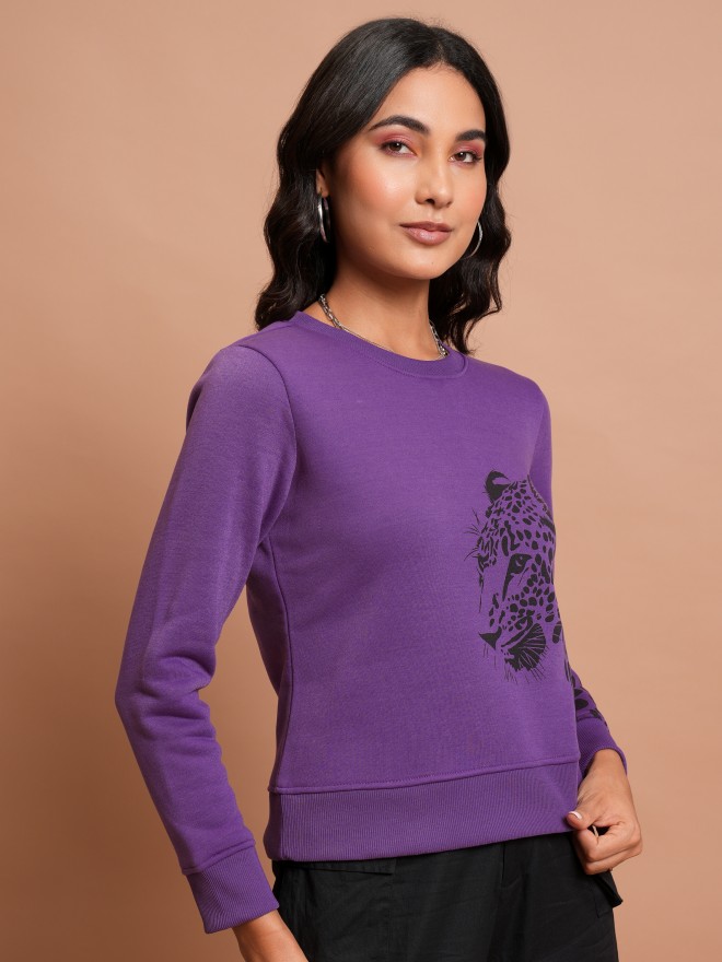 Buy Tokyo Talkies Purple Round Neck Sweatshirt For Women Online At Rs409 Ketch 5644