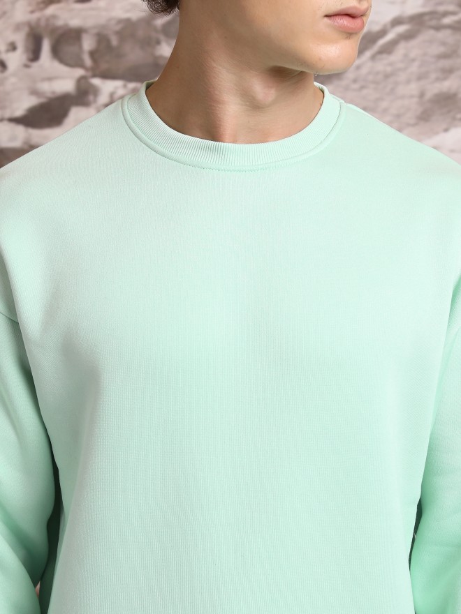 Highlander Men Green Round Neck Pullover Sweatshirts 