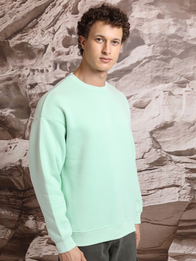 Highlander Men Green Round Neck Pullover Sweatshirts 