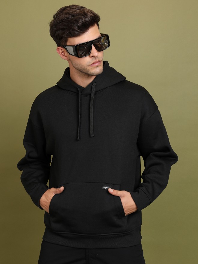 Buy Highlander Black Oversized Fit Hoodie Sweatshirt for Men Online at ...