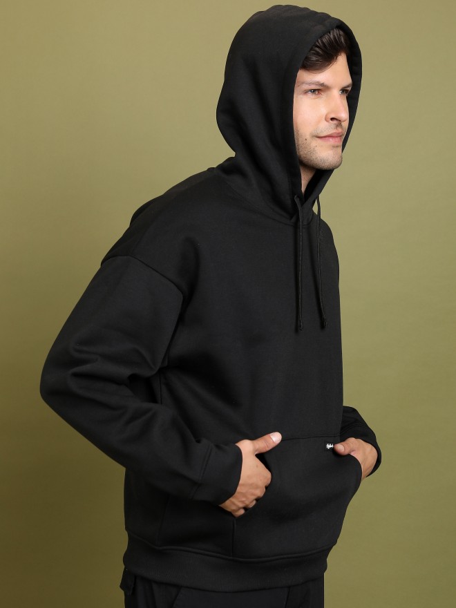 Highlander Men Black Hood Pullover Sweatshirts 