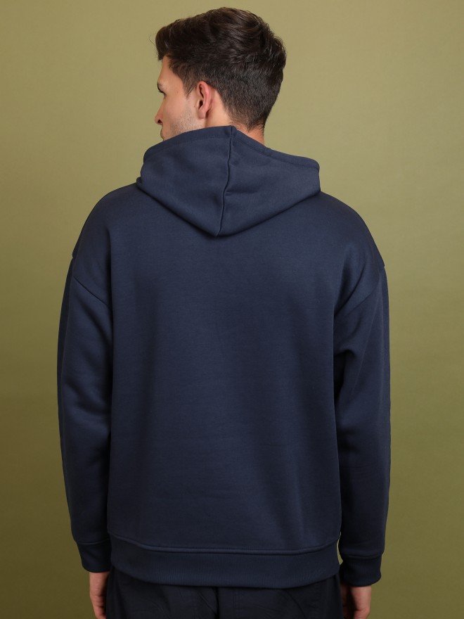 Highlander Men Navy Blue Hood Pullover Sweatshirts 