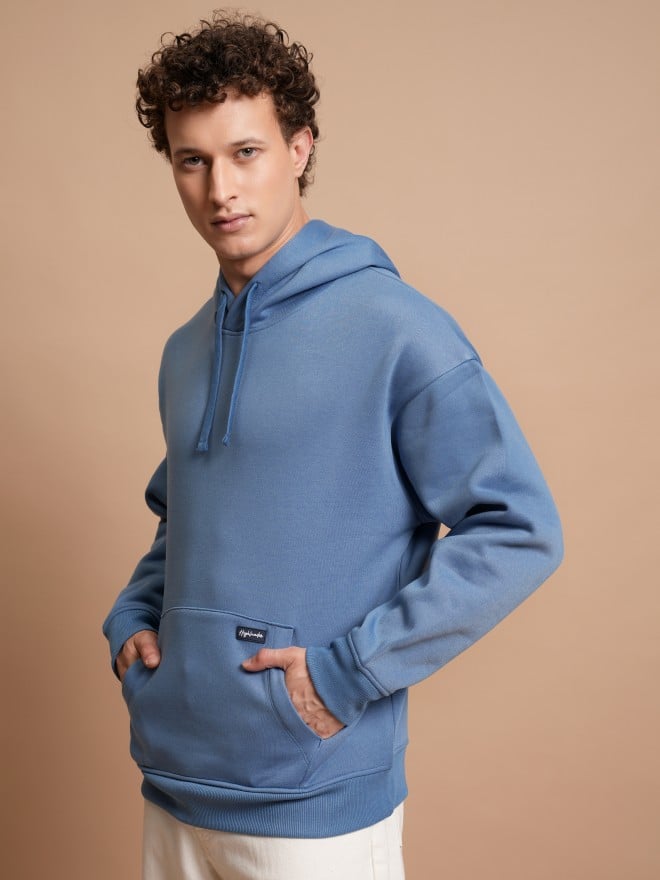 Highlander Men Blue Hood Pullover Sweatshirts 