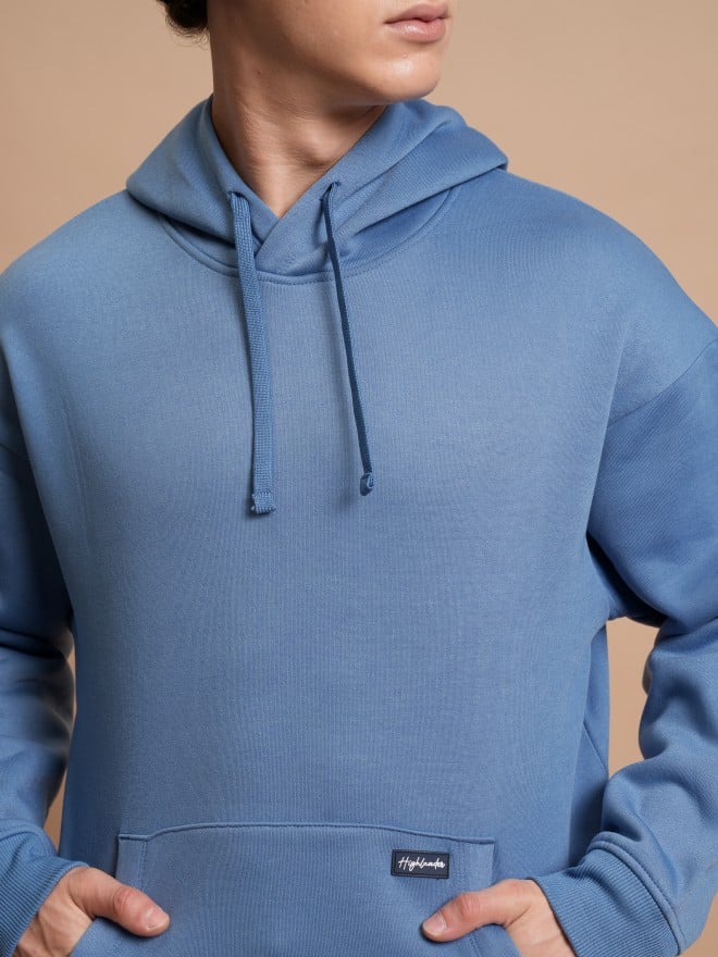 Highlander Men Blue Hood Pullover Sweatshirts 