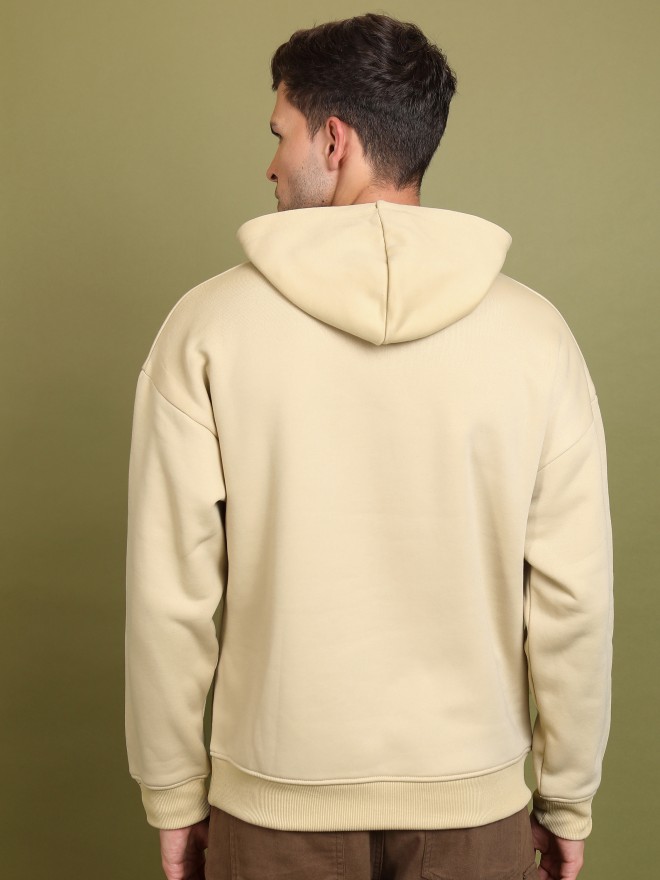 Highlander Men Beige Hood Pullover Sweatshirts 