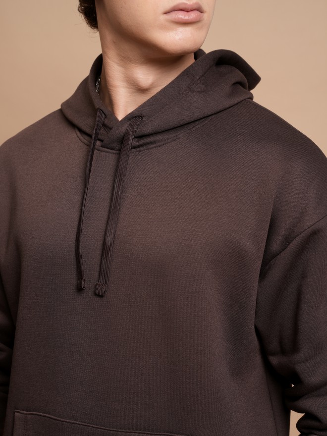 Highlander Men Brown Hood Pullover Sweatshirts 