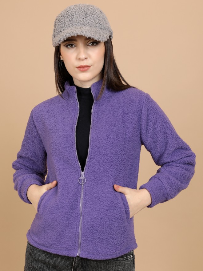 Tokyo Talkies Women Purple Open Front  Jackets 