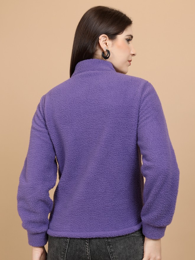 Tokyo Talkies Women Purple Open Front  Jackets 