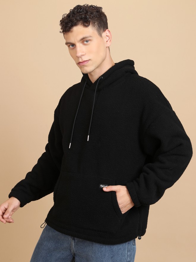 Buy Highlander Black Solid Oversized Fit Sweatshirt for Men Online at ...