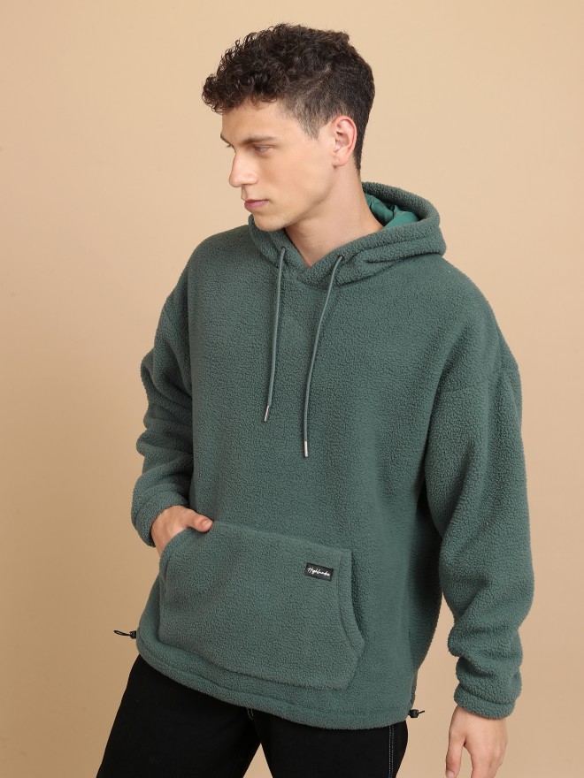 Buy Highlander Green Solid Oversized Fit Sweatshirt for Men Online at ...