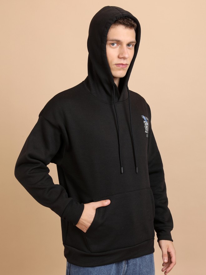 Buy Highlander Black Hooded Oversized Fit Sweatshirt for Men Online at ...
