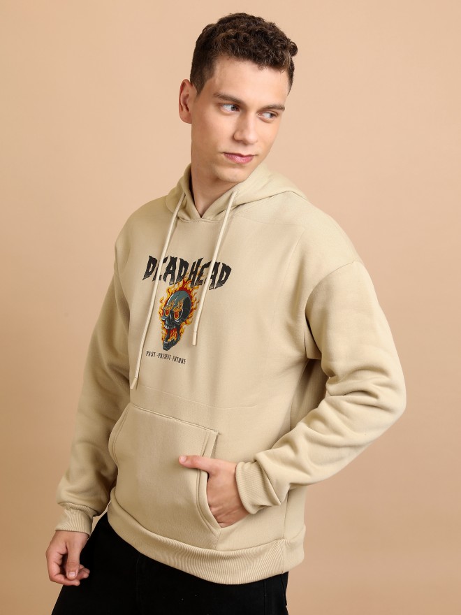 Highlander Men Brown Hood Pullover Sweatshirts 