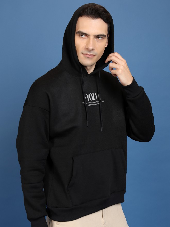 Highlander Men Black Hood Pullover Sweatshirts 