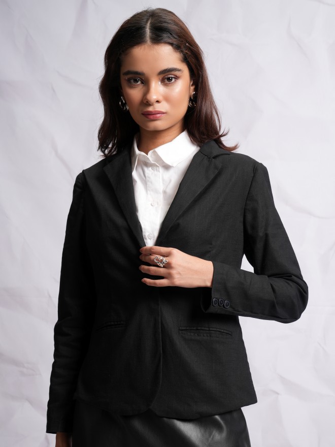 Buy Tokyo Talkies Black Single Breasted Blazer For Women Online At Rs919 Ketch 4093