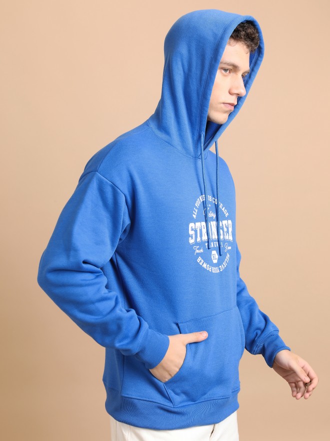 Highlander Men Blue Hood Pullover Sweatshirts 