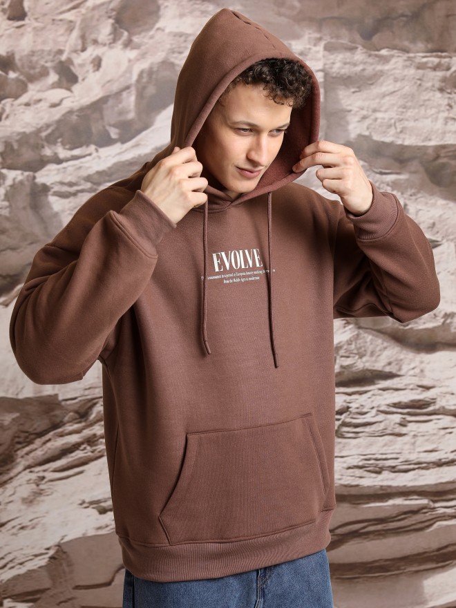 Buy Ketch Brown Hoodie Pullover Sweatshirt for Men Online at Rs