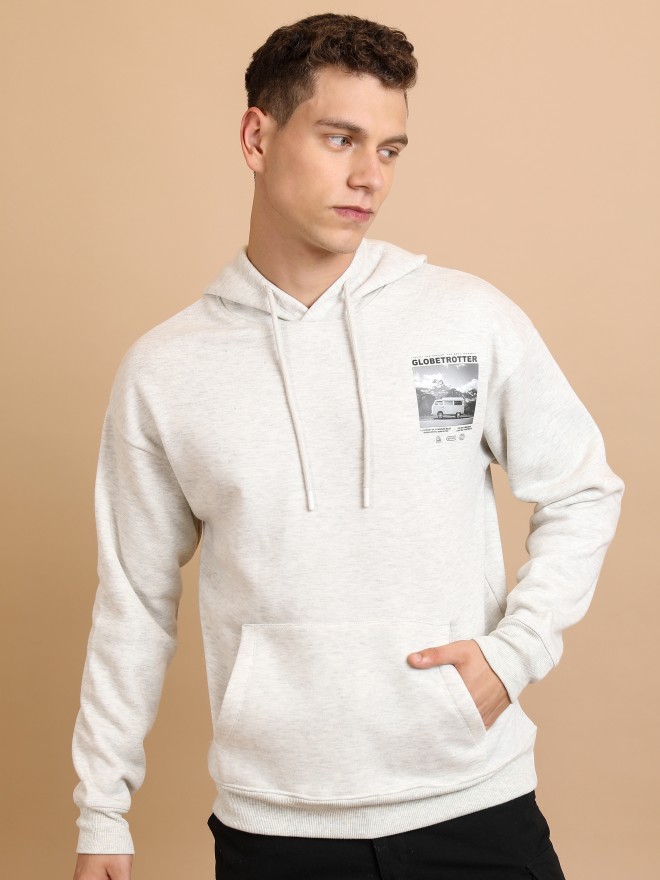 Buy Highlander Grey Melange Hoodie Sweatshirt for Men Online at Rs