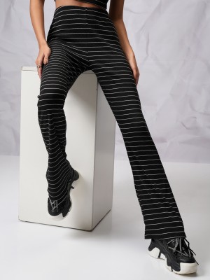 Striped Flared Casual Trousers 