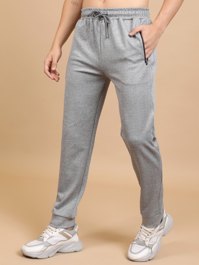 Buy Highlander Grey Melange Slim Fit Solid Joggers for Men Online