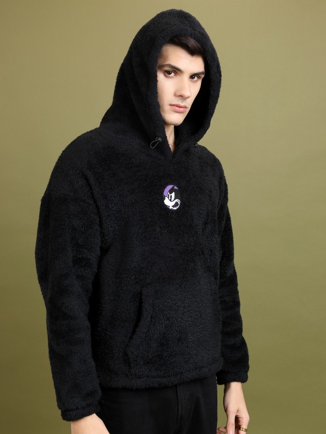 Highlander Men Black Hood Pullover Sweatshirts