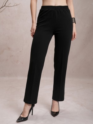 Solid Slim Fit Casual Trousers 