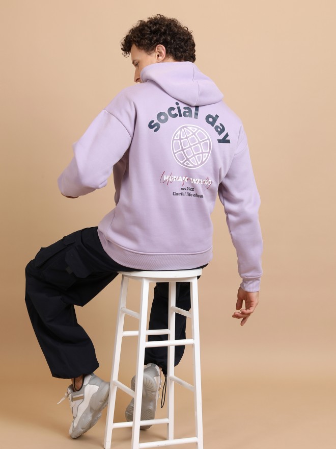 Highlander Men Lavender Hood Pullover Sweatshirts 