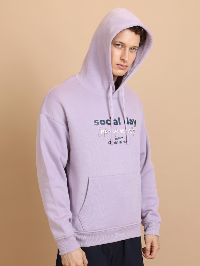 Highlander Men Lavender Hood Pullover Sweatshirts 