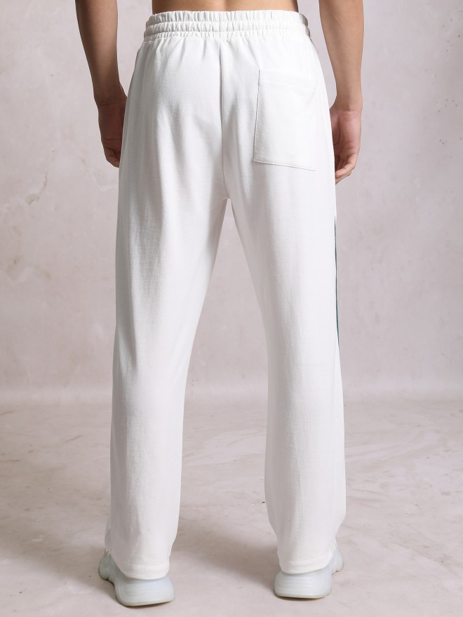 Bruno White Shiny Nylon 3-Stripe Wind Pants | The Parachute Pants Store
