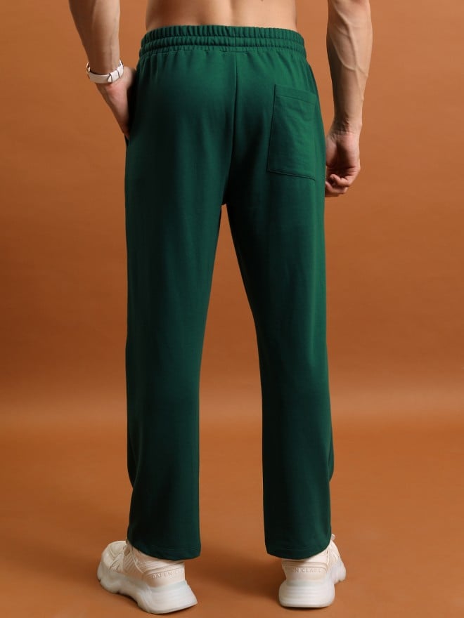 Highlander Men Green Regular Fit Track Pants 