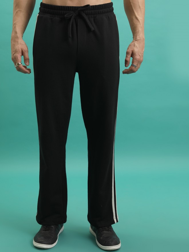 Highlander Men Black Relaxed Fit Track Pants 