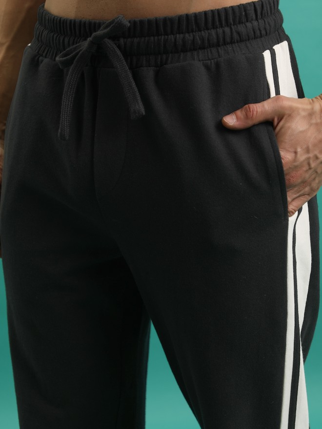 Highlander Men Black Relaxed Fit Track Pants 