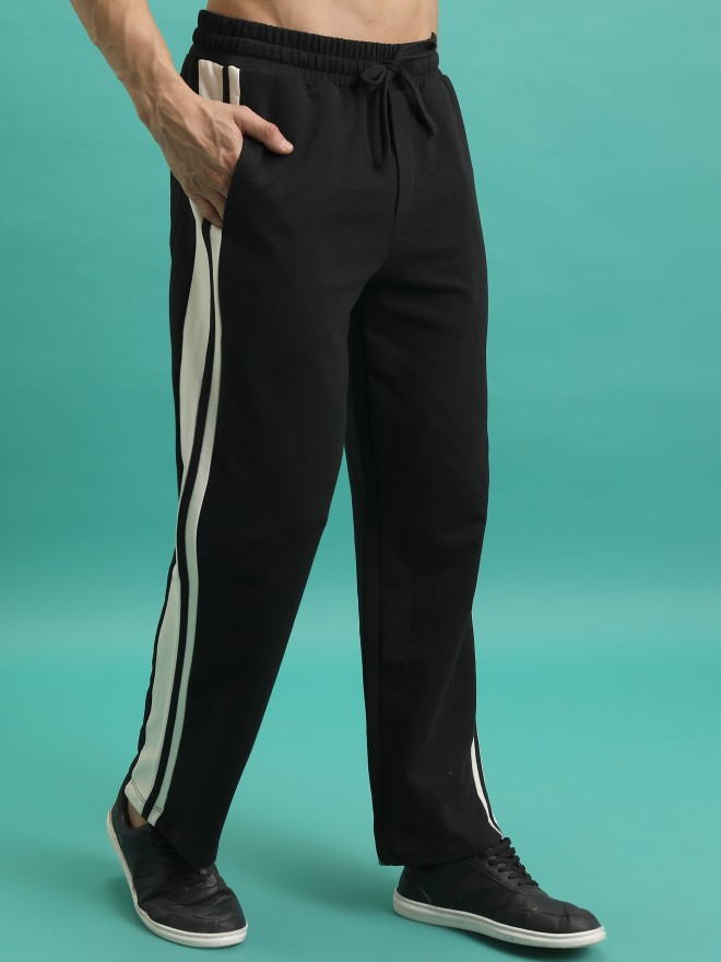 Highlander Men Black Relaxed Fit Track Pants 