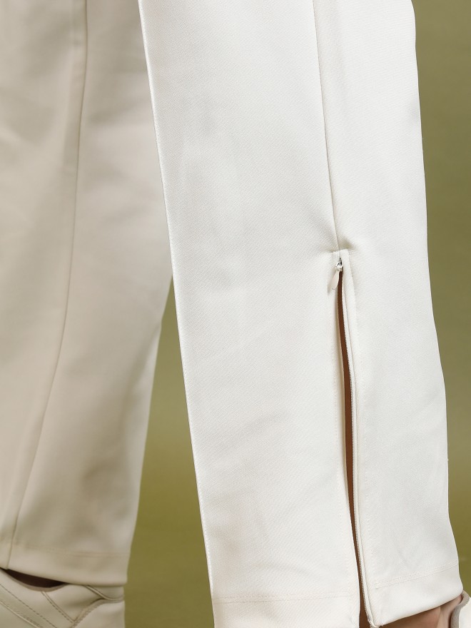 Straight Fit Formal Pants - Ivory