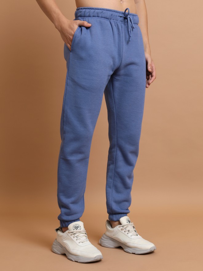 Buy Highlander Blue Slim Fit Solid Joggers for Men Online at Rs