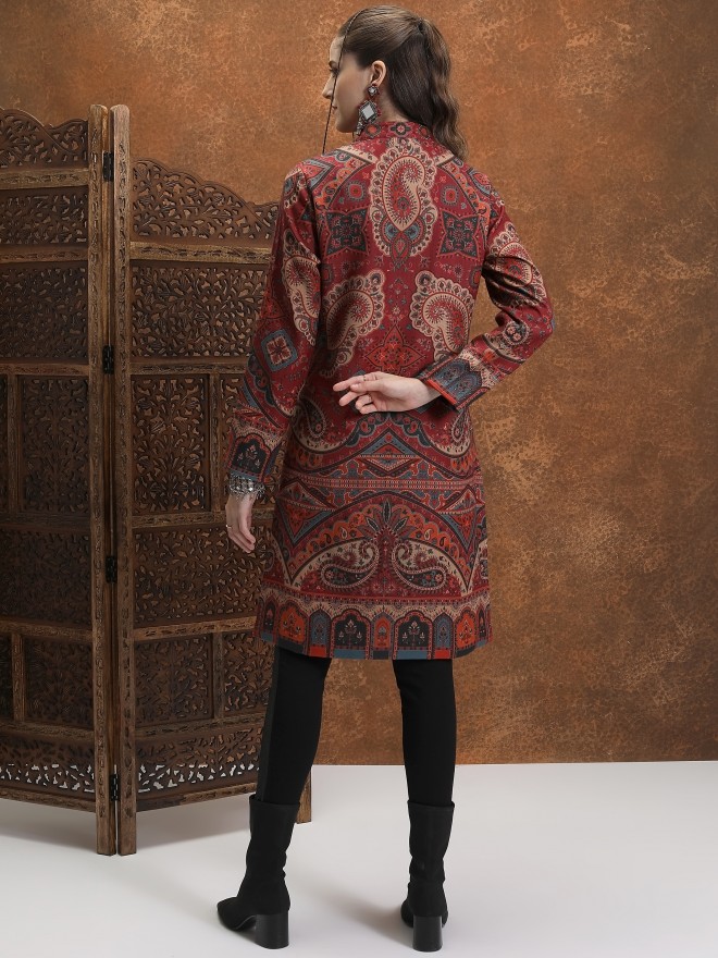 Buy Vishudh Maroon Open Front Jacket for Women Online at Rs.959 - Ketch