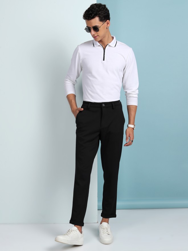 Highlander Men Black Regular Fit Solid Chinos