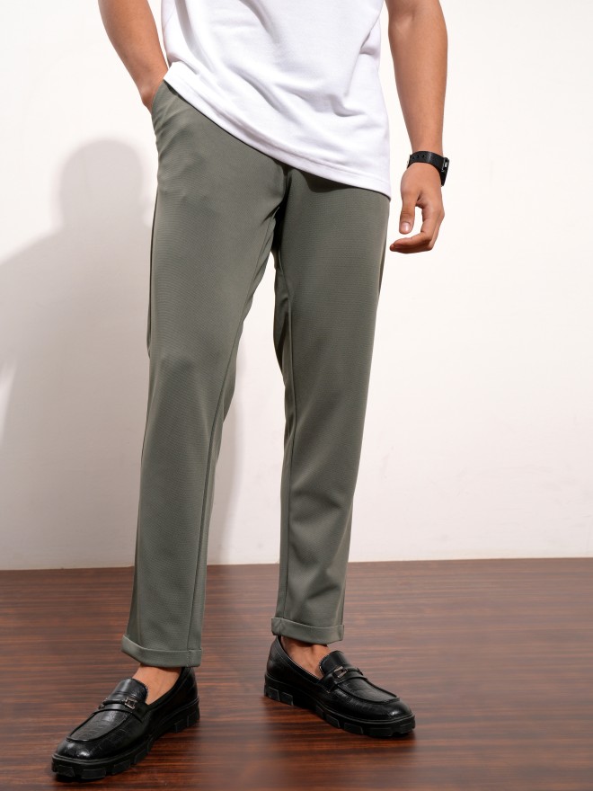 Highlander Men Grey Slim Fit Solid Chinos