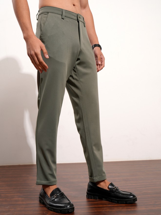 Highlander Men Grey Slim Fit Solid Chinos