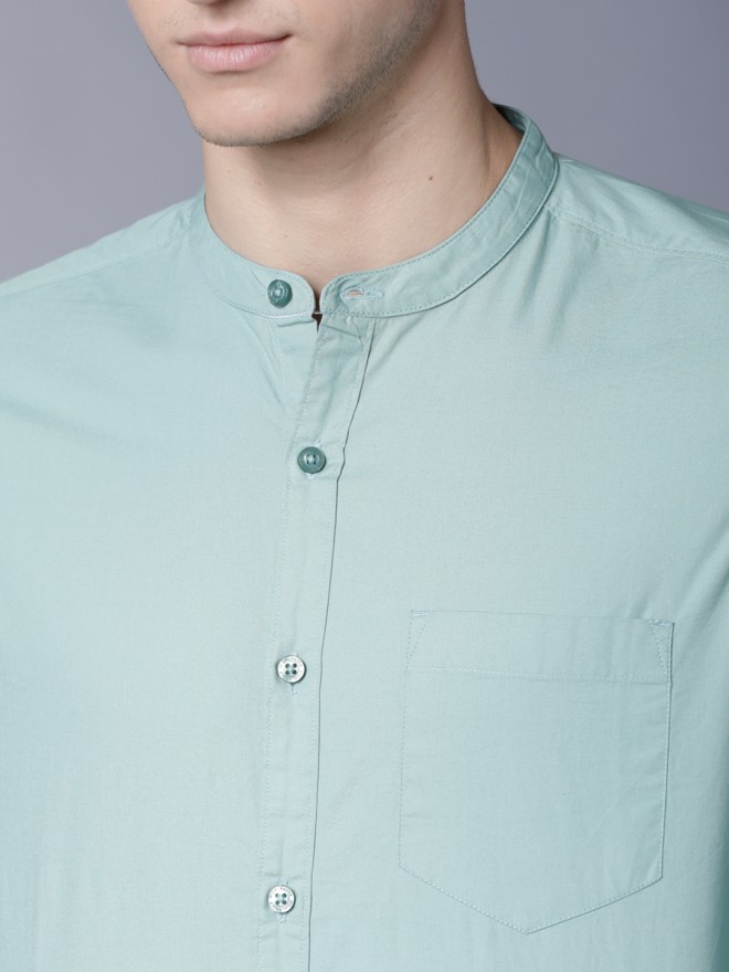 Buy Highlander Aqua Blue Slim Fit Solid Casual Shirt for Men Online at ...