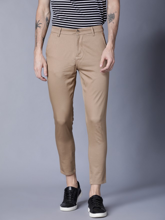 Buy Highlander Khaki Tapered Fit Solid Chinos for Men Online at Rs.689 ...