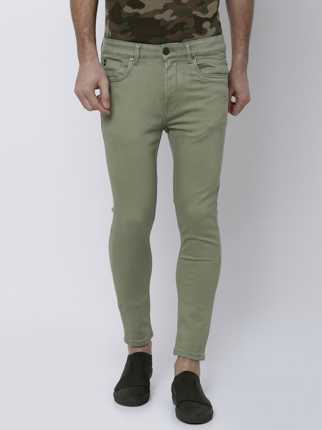 Buy Locomotive Olive Skinny Fit Stretchable Jeans For Men Online At Rs 