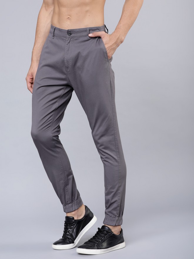 Buy Highlander Grey Slim Fit Solid Joggers for Men Online at Rs.679 - Ketch