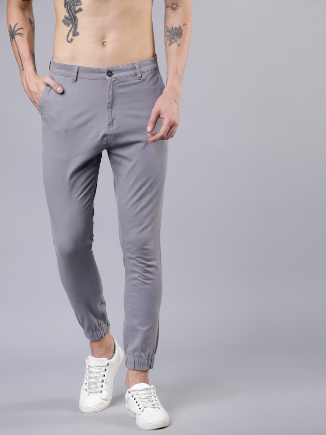 Buy Highlander Grey Slim Fit Solid Joggers for Men Online at Rs.610 - Ketch