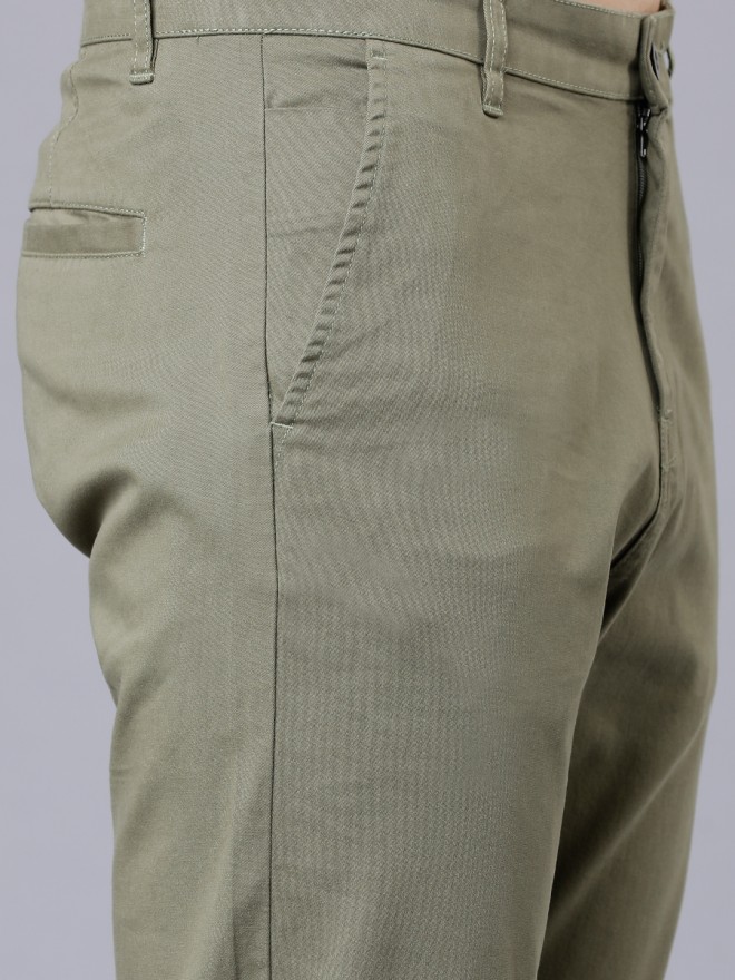 Buy Highlander Olive Green Tapered Fit Ankle Length Chinos for Men Online  at Rs.679 - Ketch