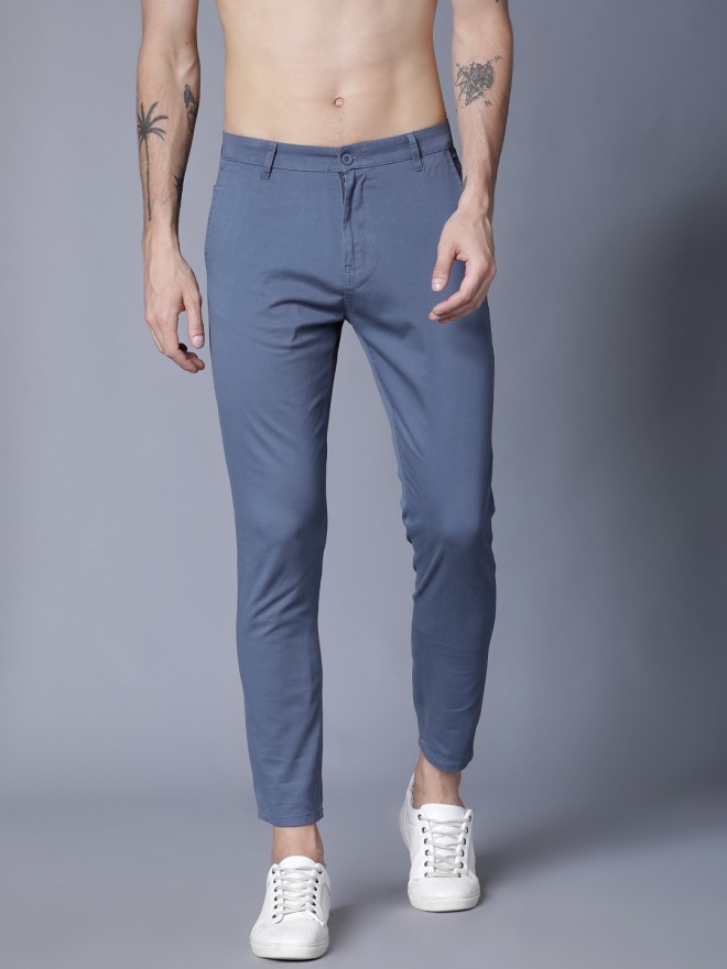 Buy Highlander Blue Tapered Fit Solid Regular Trousers for Men Online at  Rs.663 - Ketch