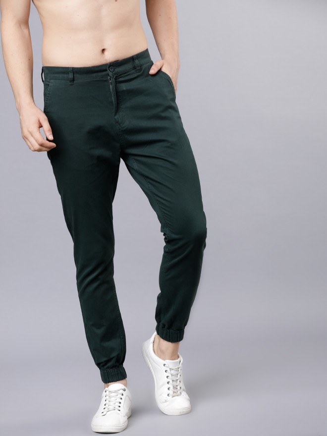 Buy Highlander Green Slim Fit Solid Joggers for Men Online at Rs.782 - Ketch
