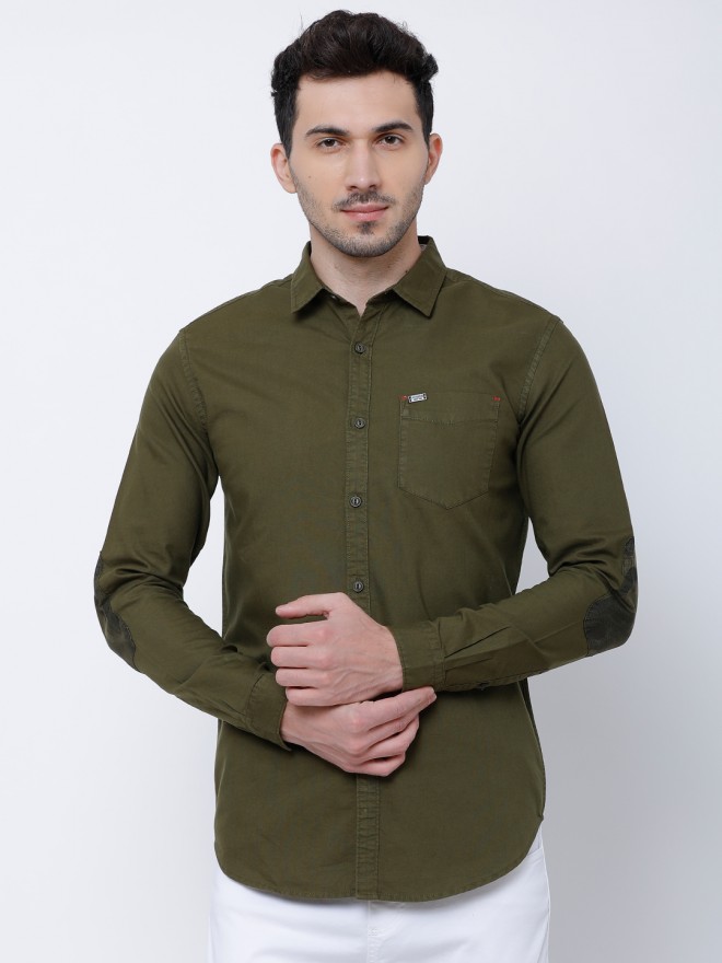 Buy Highlander Olive Slim Fit Solid Casual Shirt for Men Online at Rs.505 -  Ketch