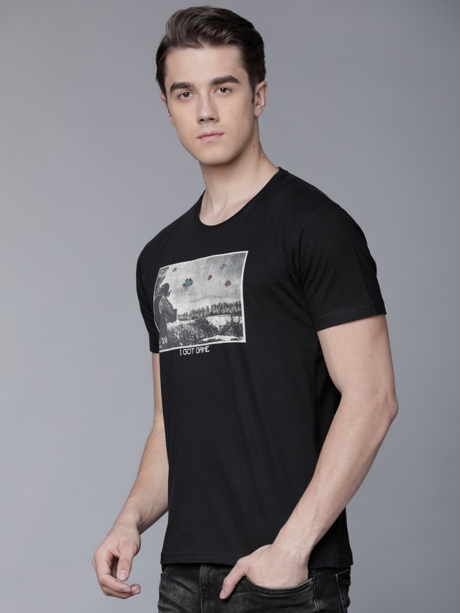 Buy Locomotive Black Solid Round Neck Cotton T Shirt For Men Online At Rs Ketch