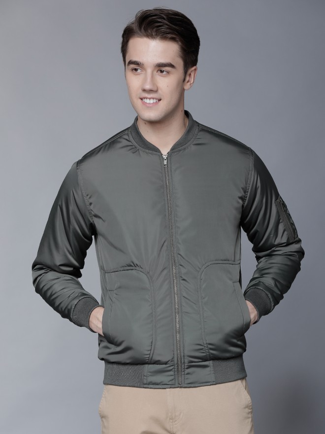 dark grey bomber jacket mens